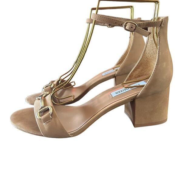 Steve Madden Irenee Suede Block Heel Bit Buckle Sandals Ankle Strap NEW 9.5 - Picture 7 of 11